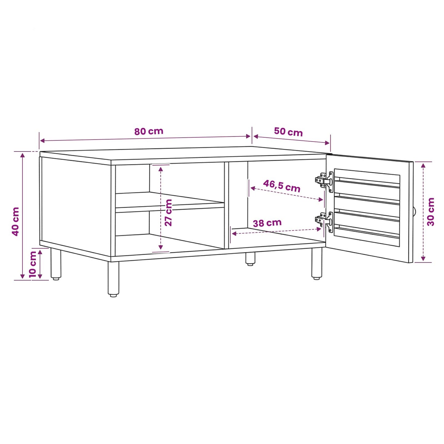vidaXL Τραπεζάκι σαλονιού Φυσικό 80 x 50 x 40 cm Στερεό ξύλο μάνγκο