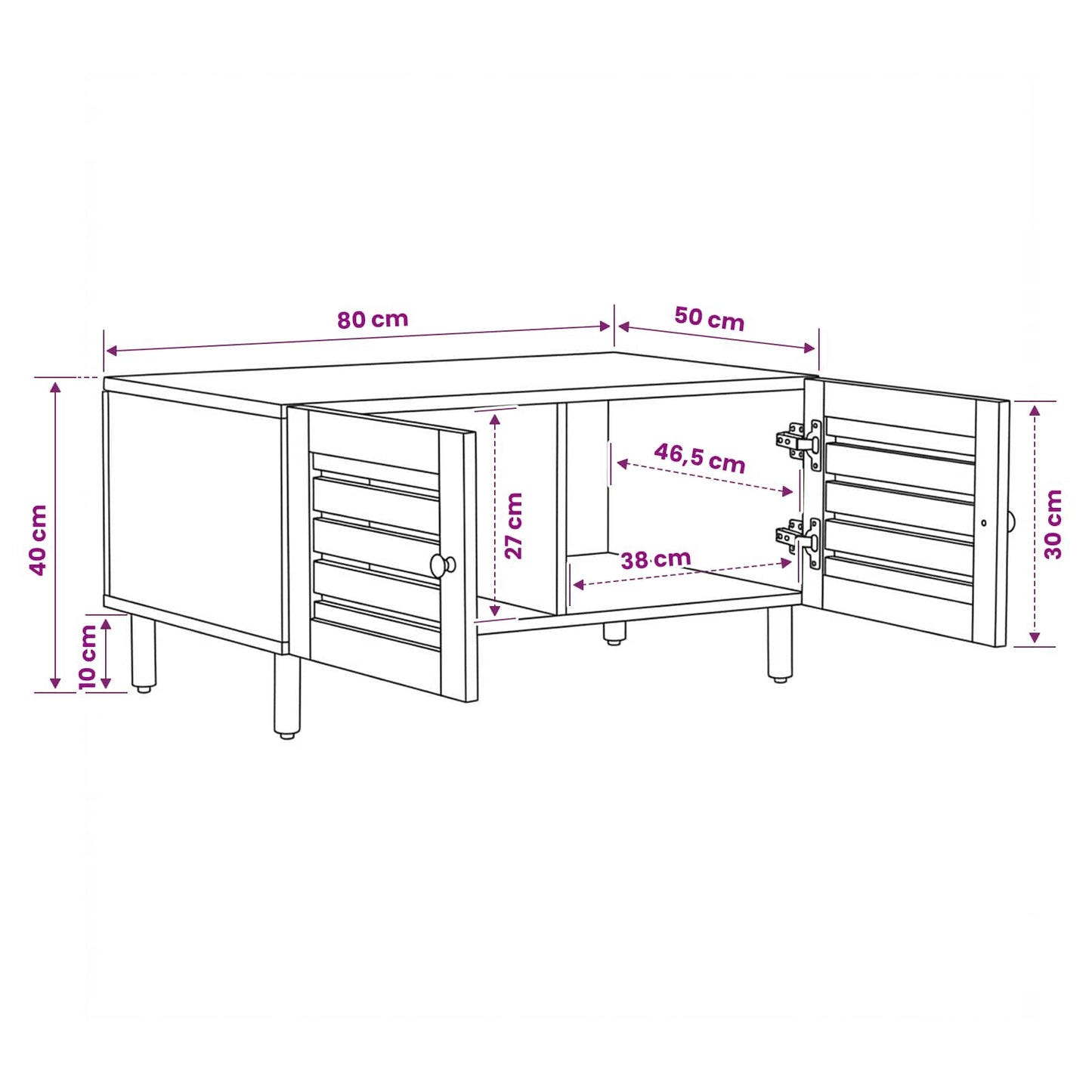 vidaXL Τραπεζάκι σαλονιού Φυσικό 80 x 50 x 40 cm Στερεό ξύλο μάνγκο