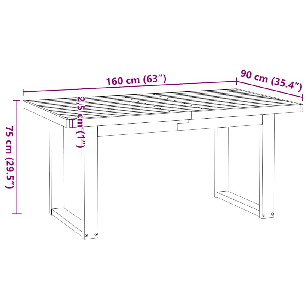 vidaXL Τραπεζαρία NOAIN με πόδια σχήματος U 160x90x75 cm