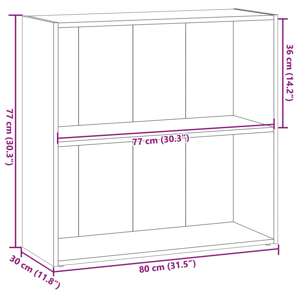 vidaXL Βιβλιοθήκη Καπνιστή Δρυς 80x30x77 εκ. από Επεξεργασμένο Ξύλο