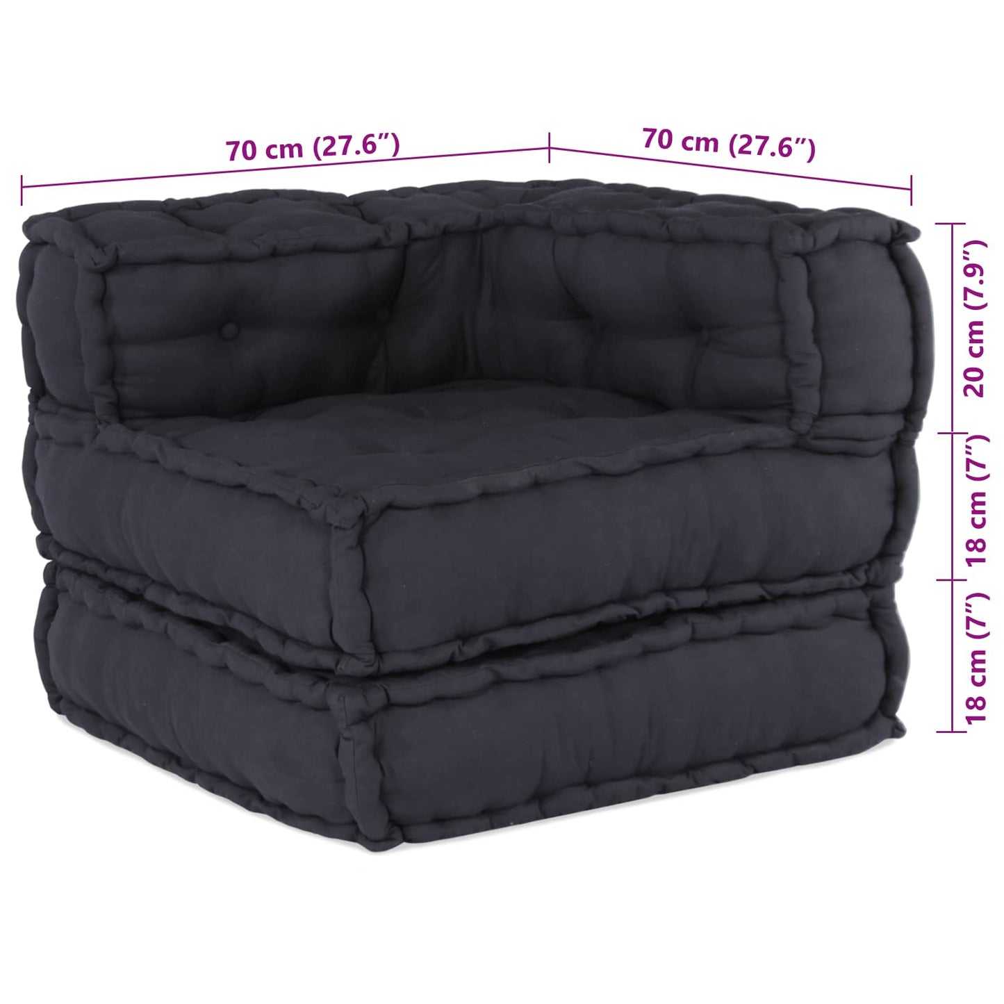vidaXL Μονάδα Μοντέρνου Καναπέ 2 pcs Ανθρακί 140 x 70 x 56 εκ. Ύφασμα