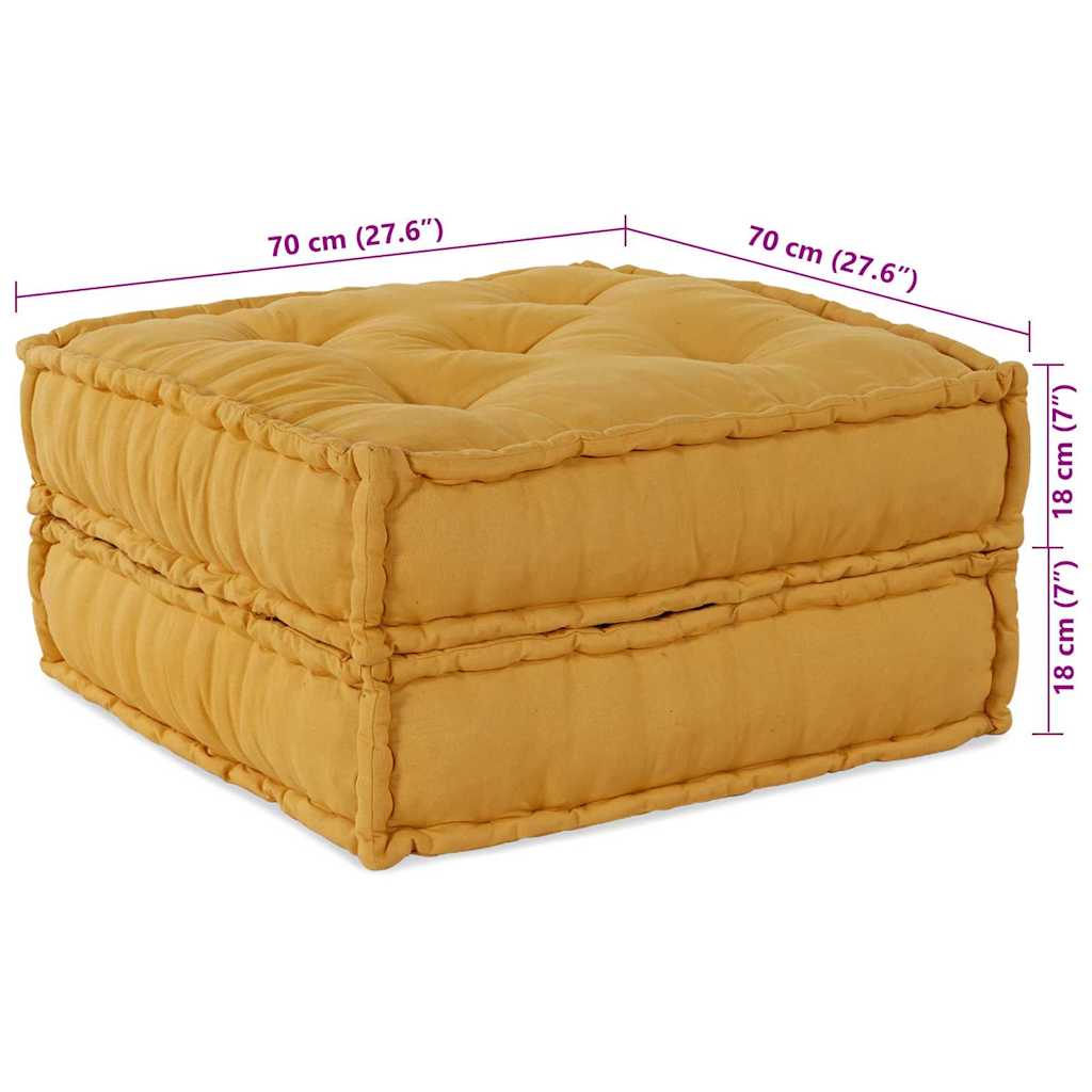 vidaXL Μονάδα Μοντέρνου Καναπέ 2 pcs Κίτρινο 140 x 70 x 36 εκ Ύφασμα