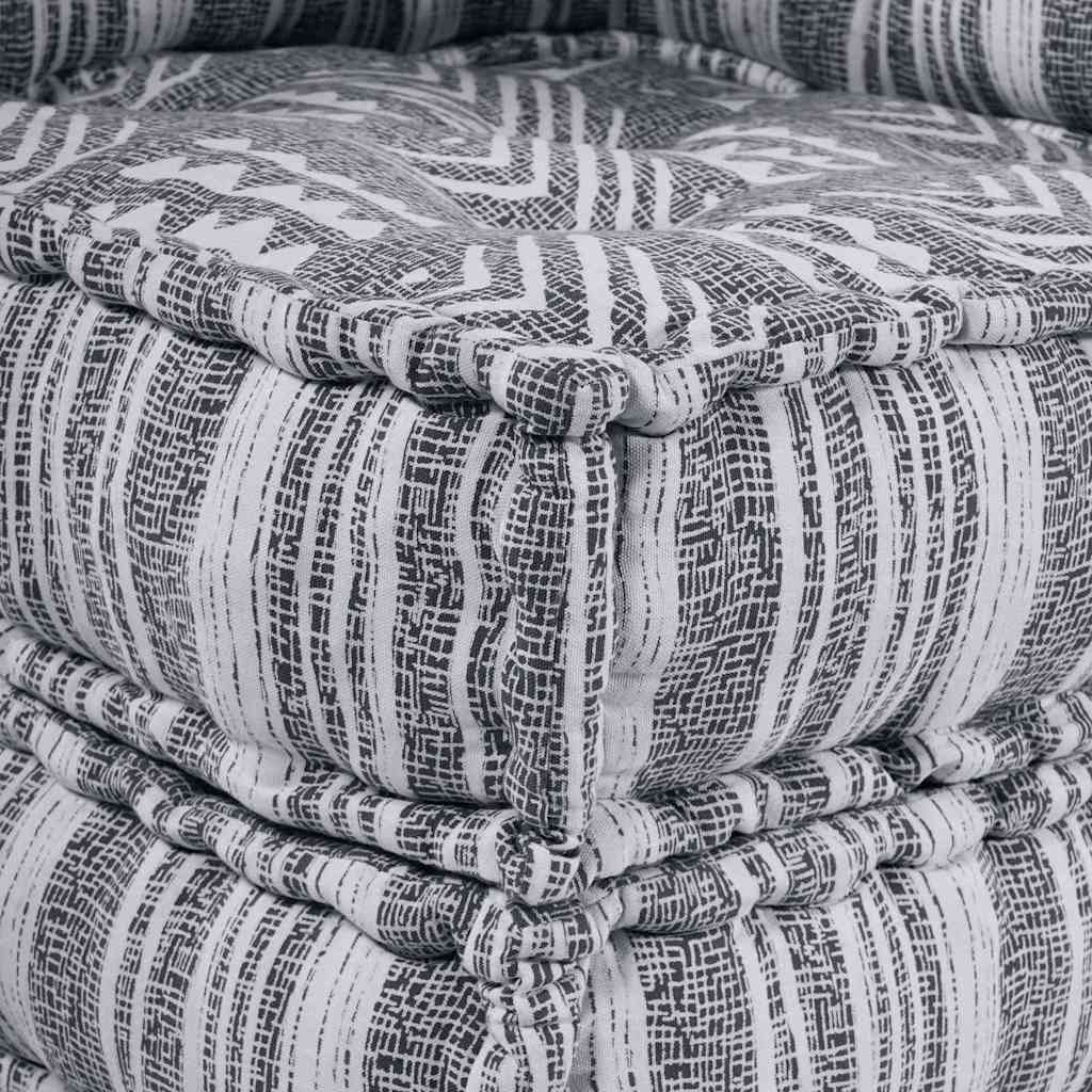 vidaXL Αρθρωτός Καναπές 4 pcs Εκτύπωση Γκρι ύφασμα