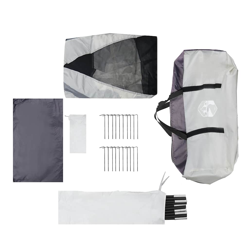 vidaXL Σκηνή πισίνας αφαιρούμενη μύγα & Τοίχοι ματιών Γκρι 690x690 cm