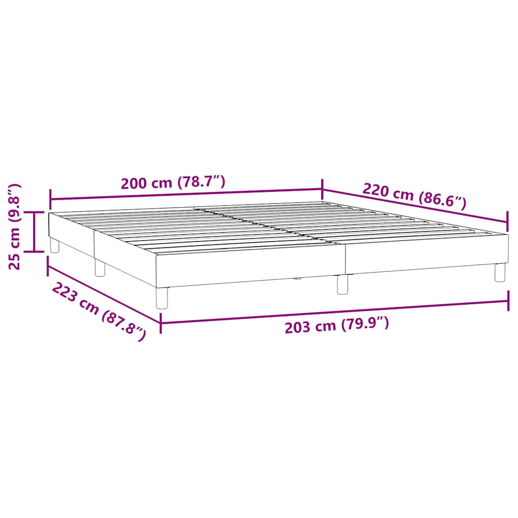 vidaXL Box Spring Κρεβάτι χωρίς στρώμα Μαύρο 200x220 cm Βελούδινο