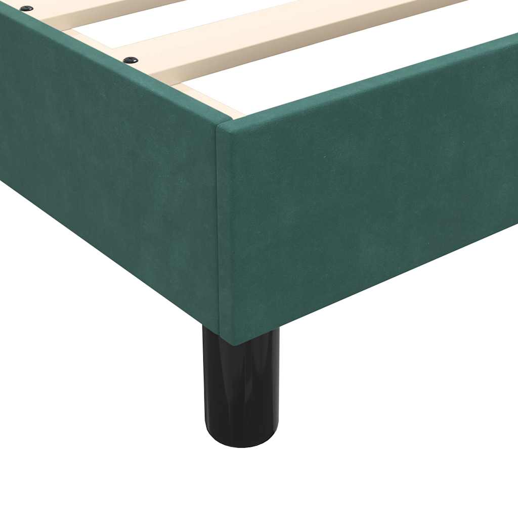 vidaXL Κρεβάτι Boxspring με Στρώμα & LED σκούρο πράσινο 180x220cm Βελούδινο