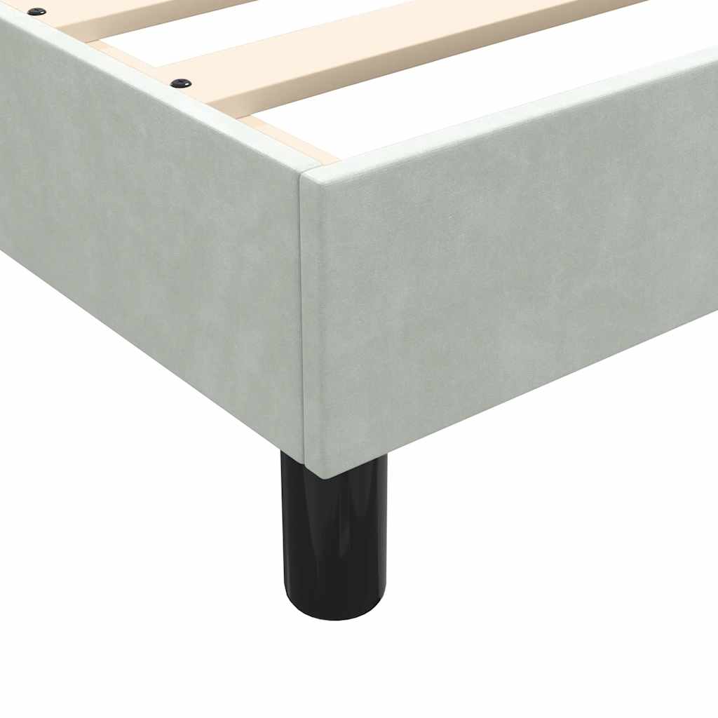 vidaXL Κρεβάτι Boxspring με Στρώμα & LED Ανοιχτό Γκρι 160x220 εκ. Βελούδινο