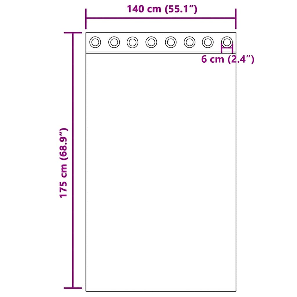 vidaXL Κουρτίνες Voile με ροδέλες 2 τεμάχια Μαύρο 140x175 εκ.