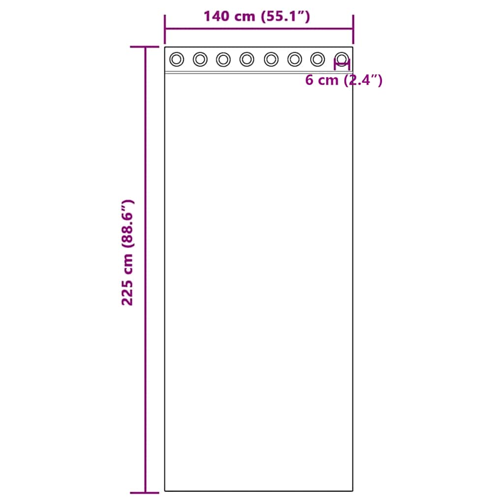 vidaXL Κουρτίνες Voile με ροδέλες 2 τεμάχια Μαύρο 140x225 εκ.