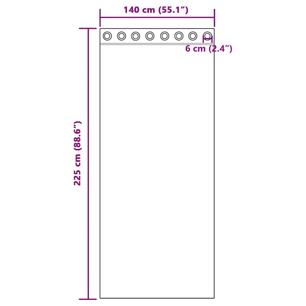 vidaXL Κουρτίνες Voile με ροδέλες 2 τεμάχια Καφέ 140x225 εκ.