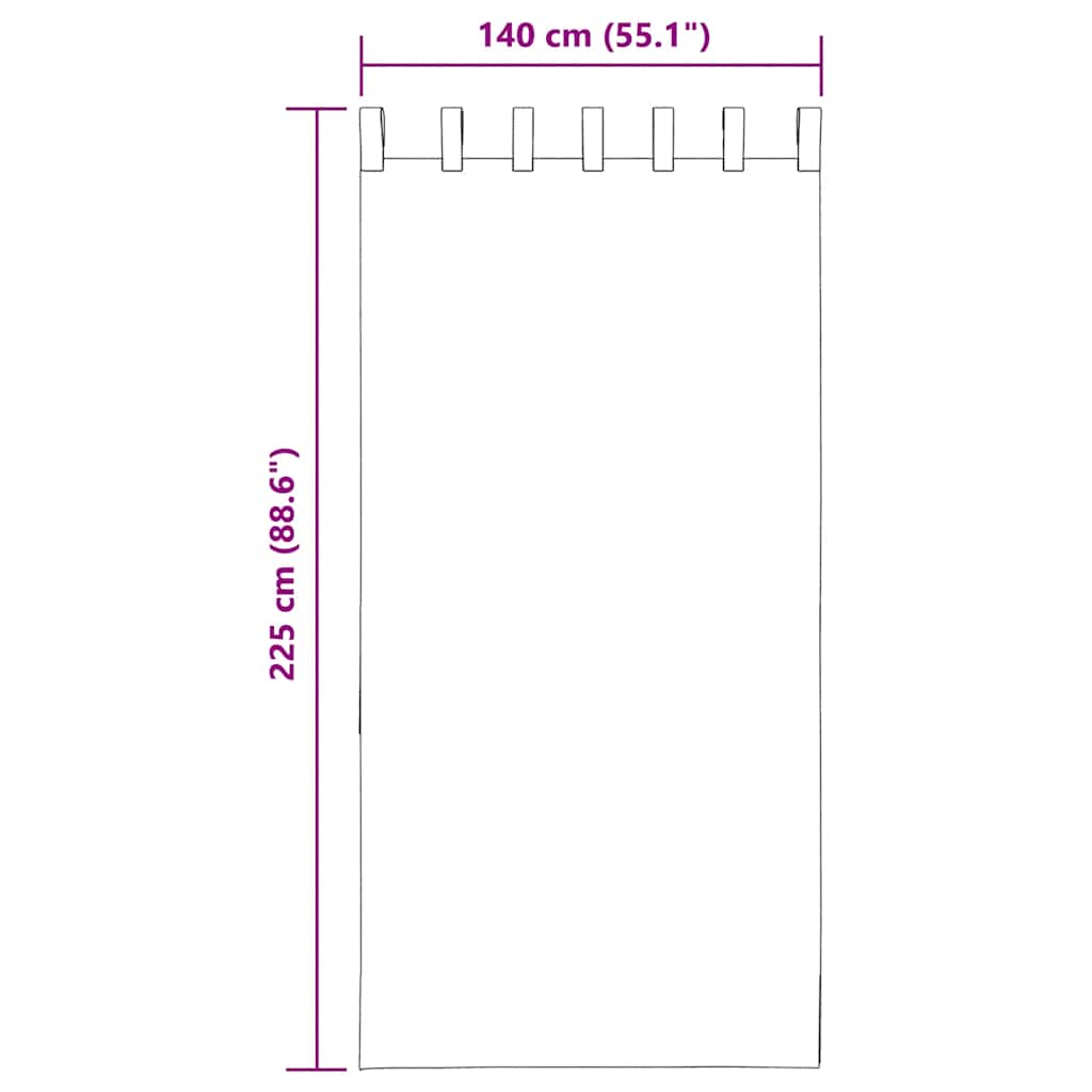 vidaXL Κουρτίνες Voile με βρόχους 2 τεμάχια Λευκό 140x225 cm