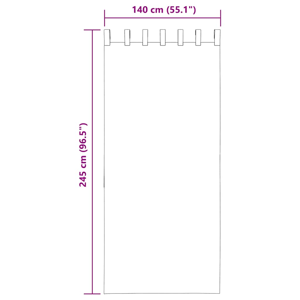 vidaXL Κουρτίνες Voile με βρόχους 2 τεμάχια Λευκό 140x245 cm