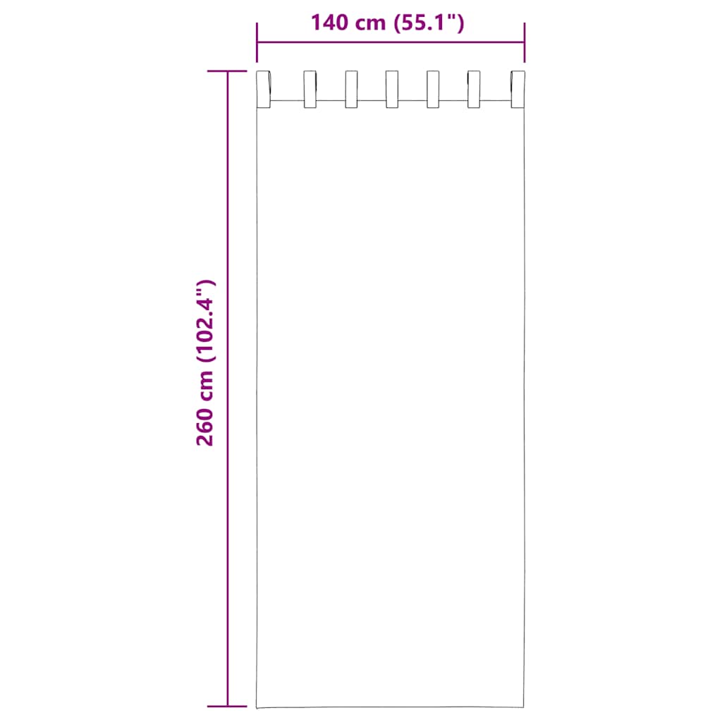 vidaXL Κουρτίνες Voile με βρόχους 2 τεμάχια Λευκό 140x260 cm