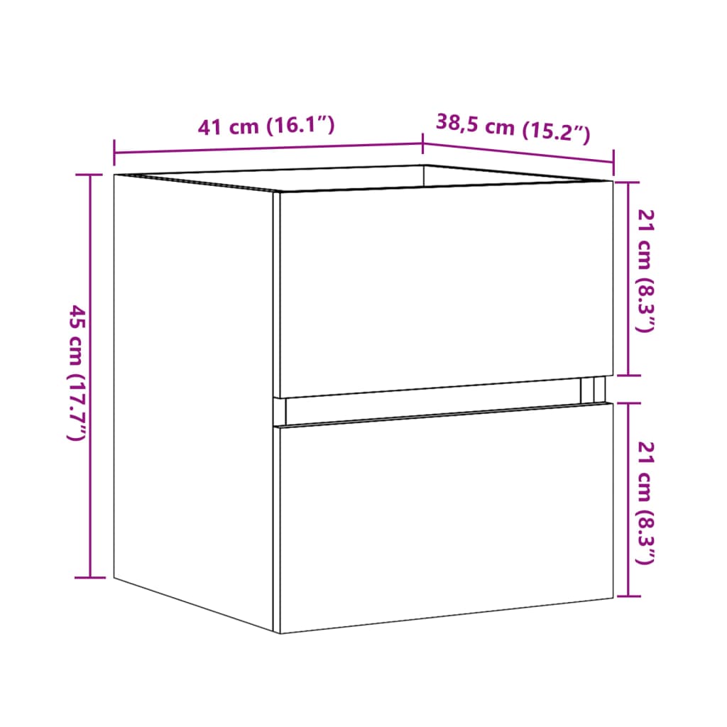 vidaXL Ντουλάπι Νιπτήρα Sonoma Δρυς 41x38,5x45 εκ. Επεξεργασμένο Ξύλο