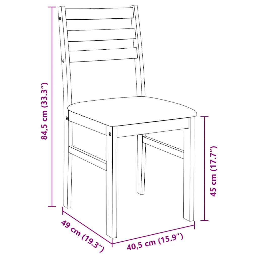 vidaXL Καρέκλες τραπεζαρίας με μαξιλάρια 2 τεμάχια Λευκό μασίφ ξύλο