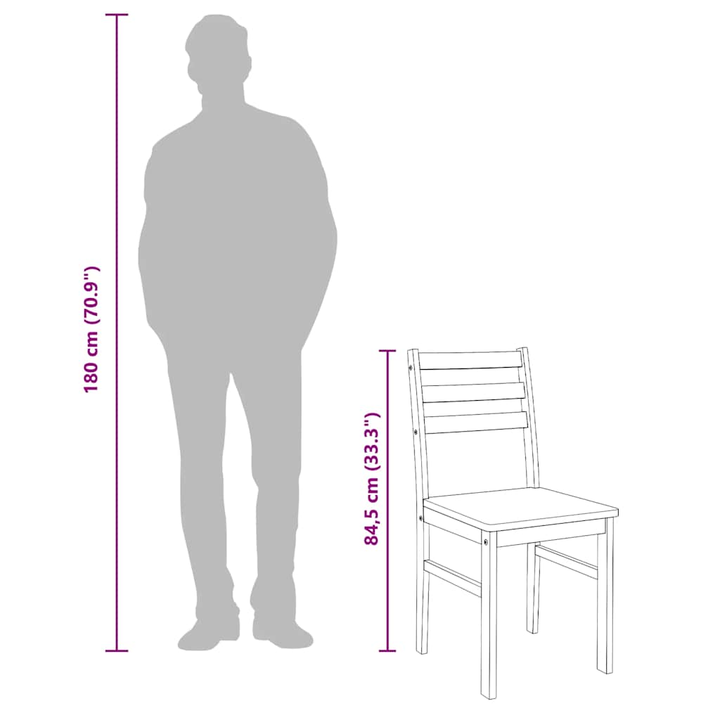 vidaXL Καρέκλες τραπεζαρίας 2 τεμάχια Λευκό μασίφ ξύλο καουτσούκ