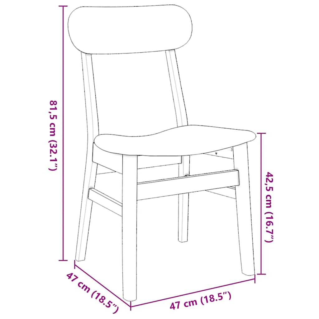 vidaXL Καρέκλες τραπεζαρίας με μαξιλάρια 2 τεμάχια Λευκό μασίφ ξύλο