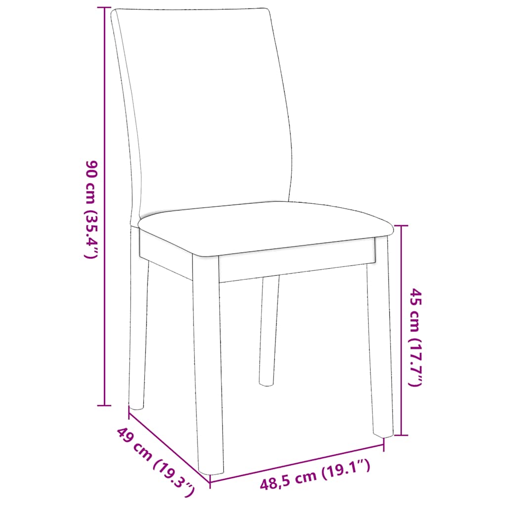 vidaXL Καρέκλες τραπεζαρίας με μαξιλάρια 2 τεμάχια Λευκό μασίφ ξύλο