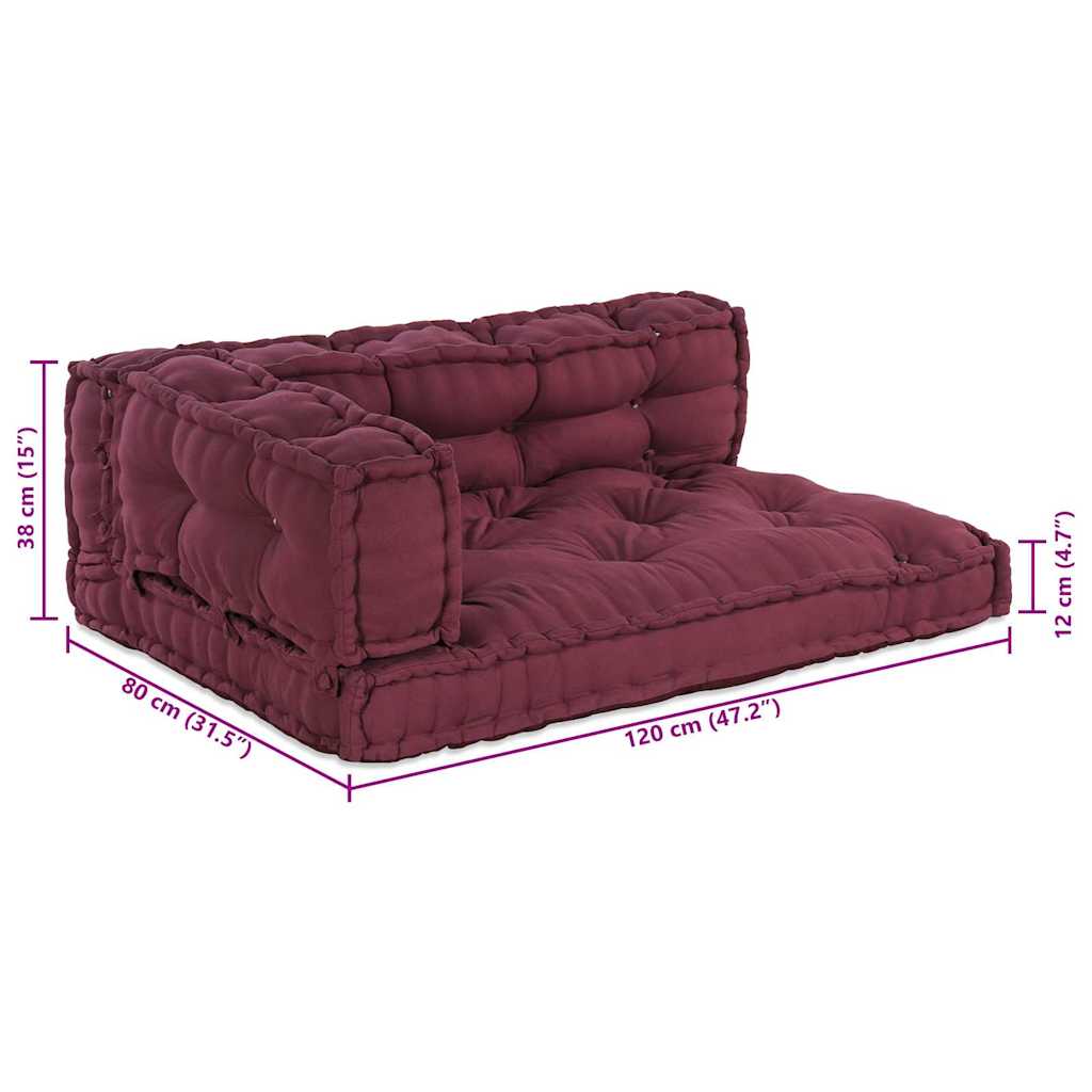 vidaXL Μαξιλάρι για καναπέ παλέτας 3 pcs Ύφασμα Καφετί