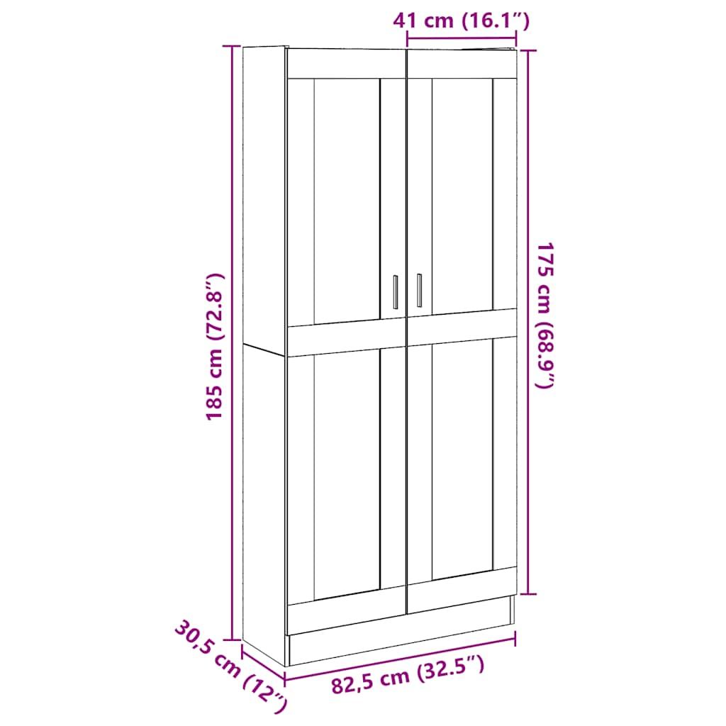 vidaXL Ντουλάπι Όψη Παλαιού Ξύλου 82,5x30,5x185 εκ. Επεξεργασμένο Ξύλο