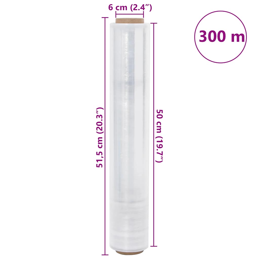 vidaXL Stretch Film 2 τεμάχια Διαφανές 30 μm 50 cm x 300 m