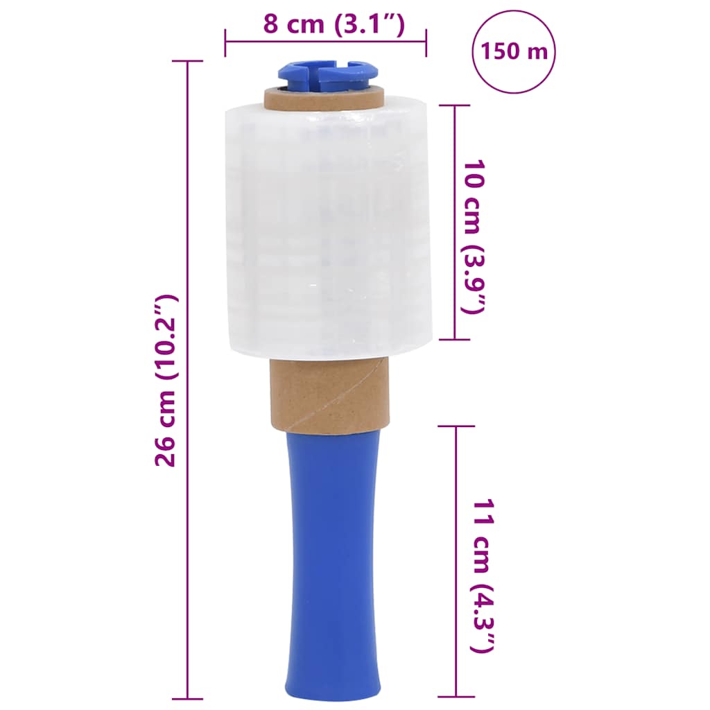 vidaXL Stretch Films 50 τμχ Διαφανές 23 μm 10 cm x 150 m