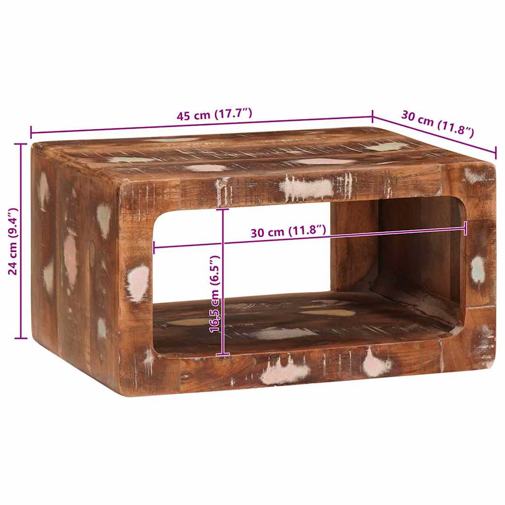 vidaXL Κομοδίνο Καφέ 45 x 30 x 24 εκ. Στερεό Ανακτηθέν Ξύλο