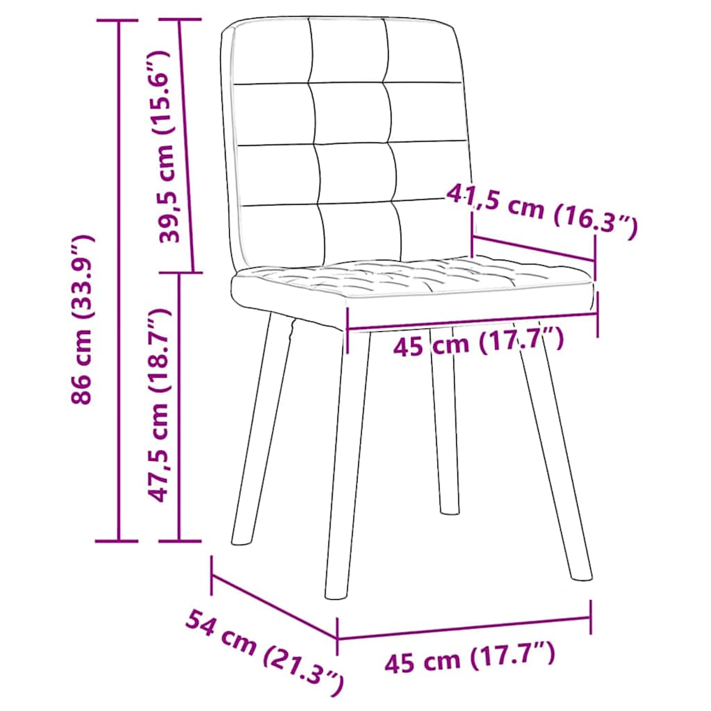 vidaXL Καρέκλες Τραπεζαρίας 2 τεμ Σκ. Γκρι Υφασμάτινες