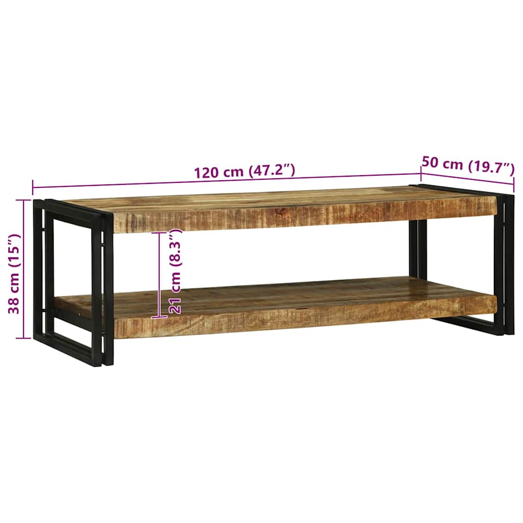 vidaXL Τραπεζάκι σαλονιού Καφέ 120 x 50 x 38 εκ Στερεό ξύλο μάνγκο