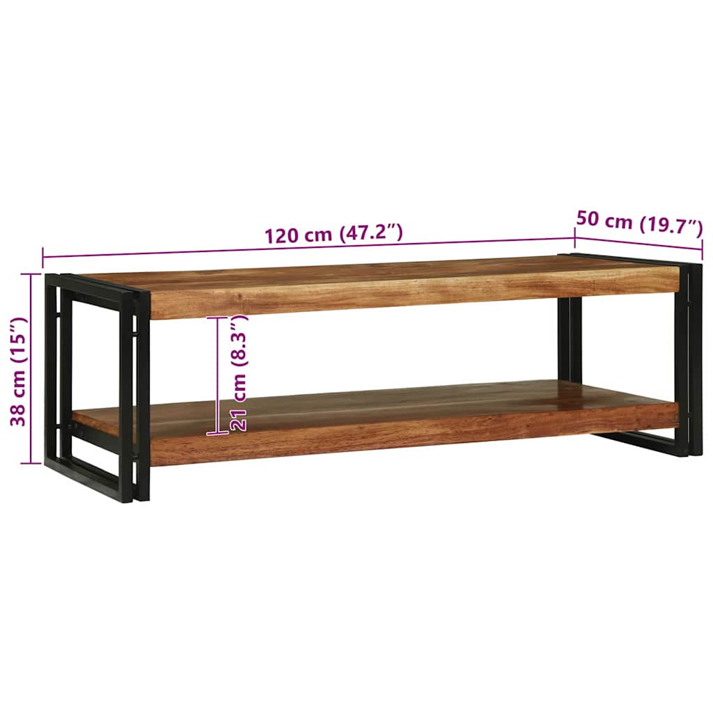 vidaXL Τραπεζάκι σαλονιού Καφέ 120 x 50 x 38 εκ Στερεό Ξύλο Ακακίας