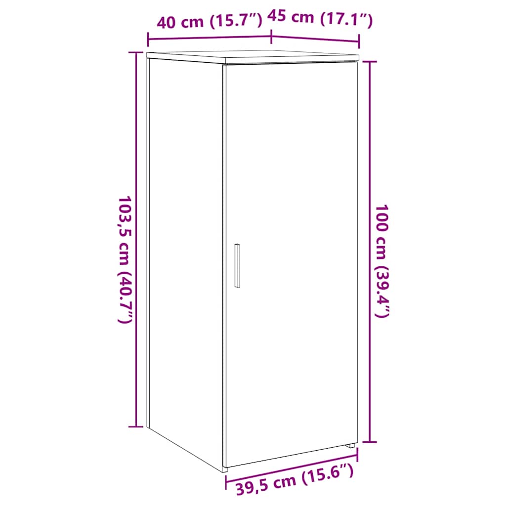 vidaXL Ντουλάπι Αποθήκευσης Λευκό 40x45x103,5 εκ. από Τεχνητό Ξύλο