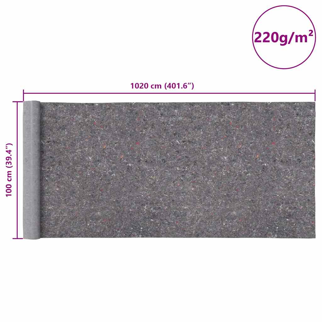 vidaXL Αντιολισθητικά Φλις Βαφής 2 τεμ. 10 μ. 220 γρ./μ² Γκρι