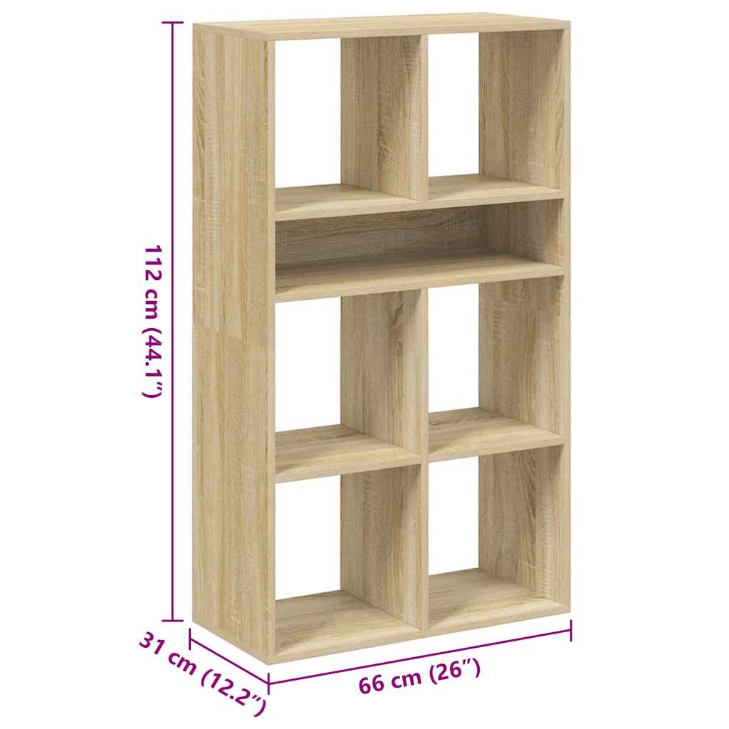 vidaXL Βιβλιοθήκη Χρώμα Sonoma Δρυς 66x31x112 εκ. Επεξεργασμένο Ξύλο