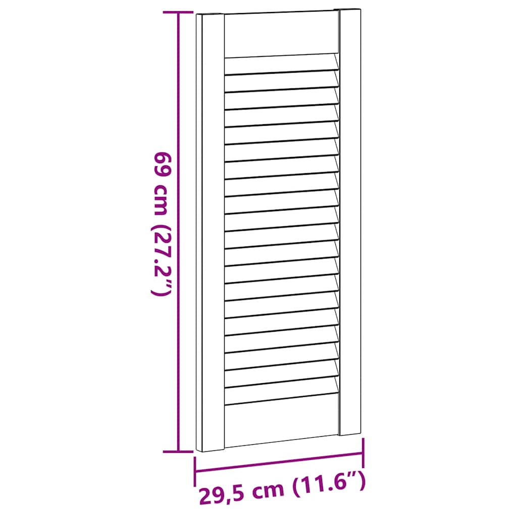 vidaXL Πόρτα Ντουλάπας 4 τεμ. Λευκό 69 x 49,4 εκ. Μασίφ Ξύλο Πεύκου