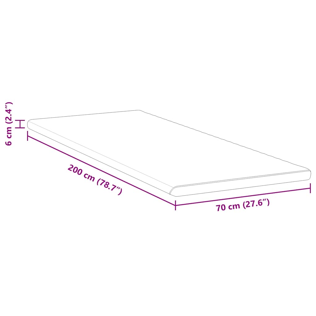 vidaXL Στρώμα επικάλυψης Λευκό και Πράσινο 70 x 200 cm Υφασμα Jacquard