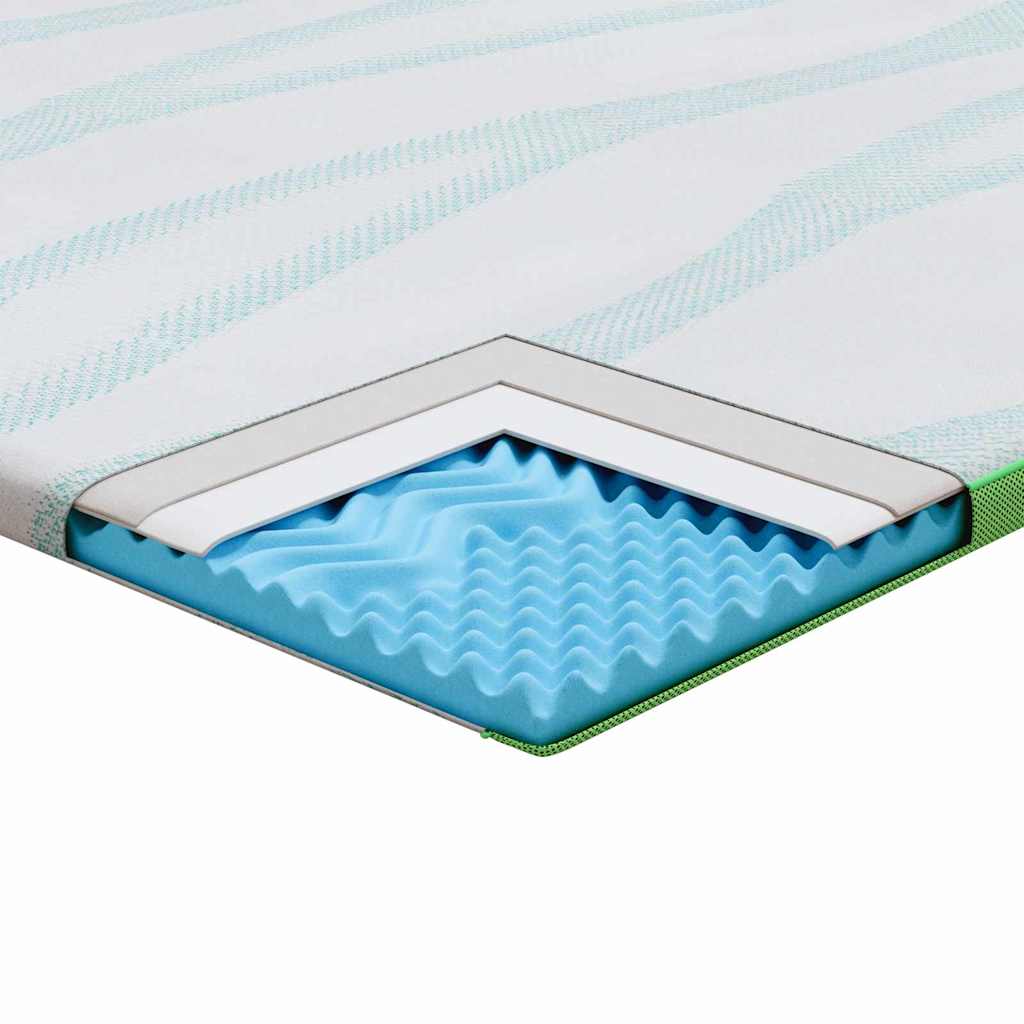 vidaXL Στρώμα επικάλυψης Λευκό και Πράσινο 160 x 200 cm