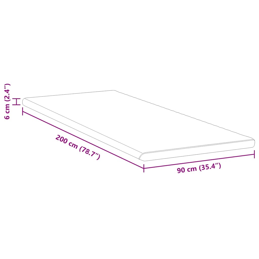 vidaXL Στρώμα επικάλυψης Λευκό και Πράσινο 90 x 200 cm Υφασμα Jacquard