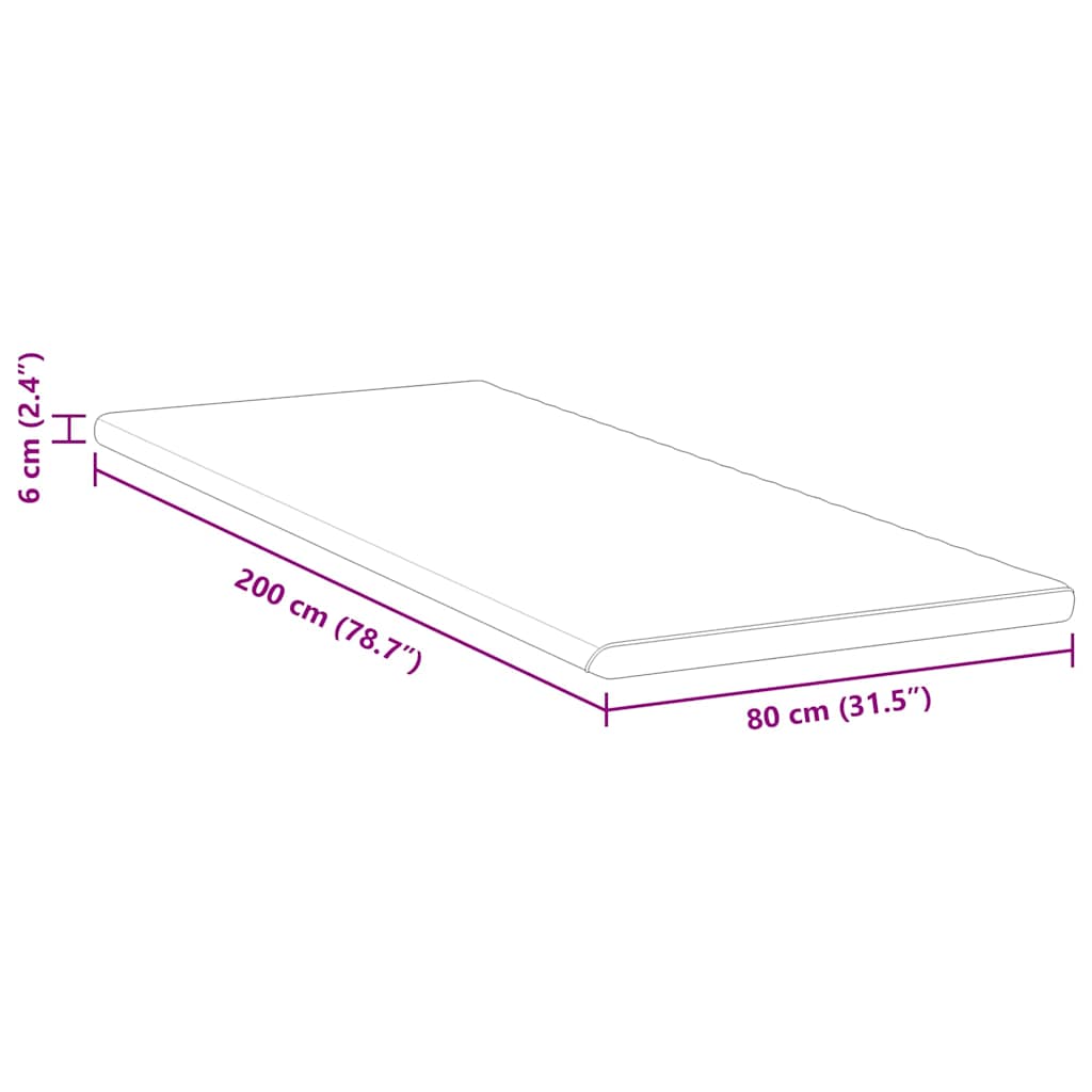 vidaXL Στρώμα επικάλυψης Λευκό 80 x 200 cm Υφασμα Jacquard