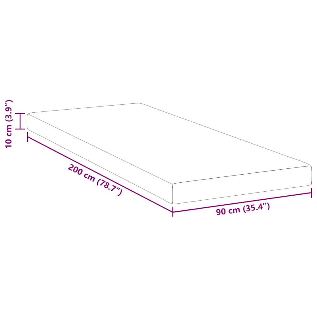 vidaXL Στρώμα επικάλυψης Λευκό 90 x 200 cm Υφασμα Jacquard