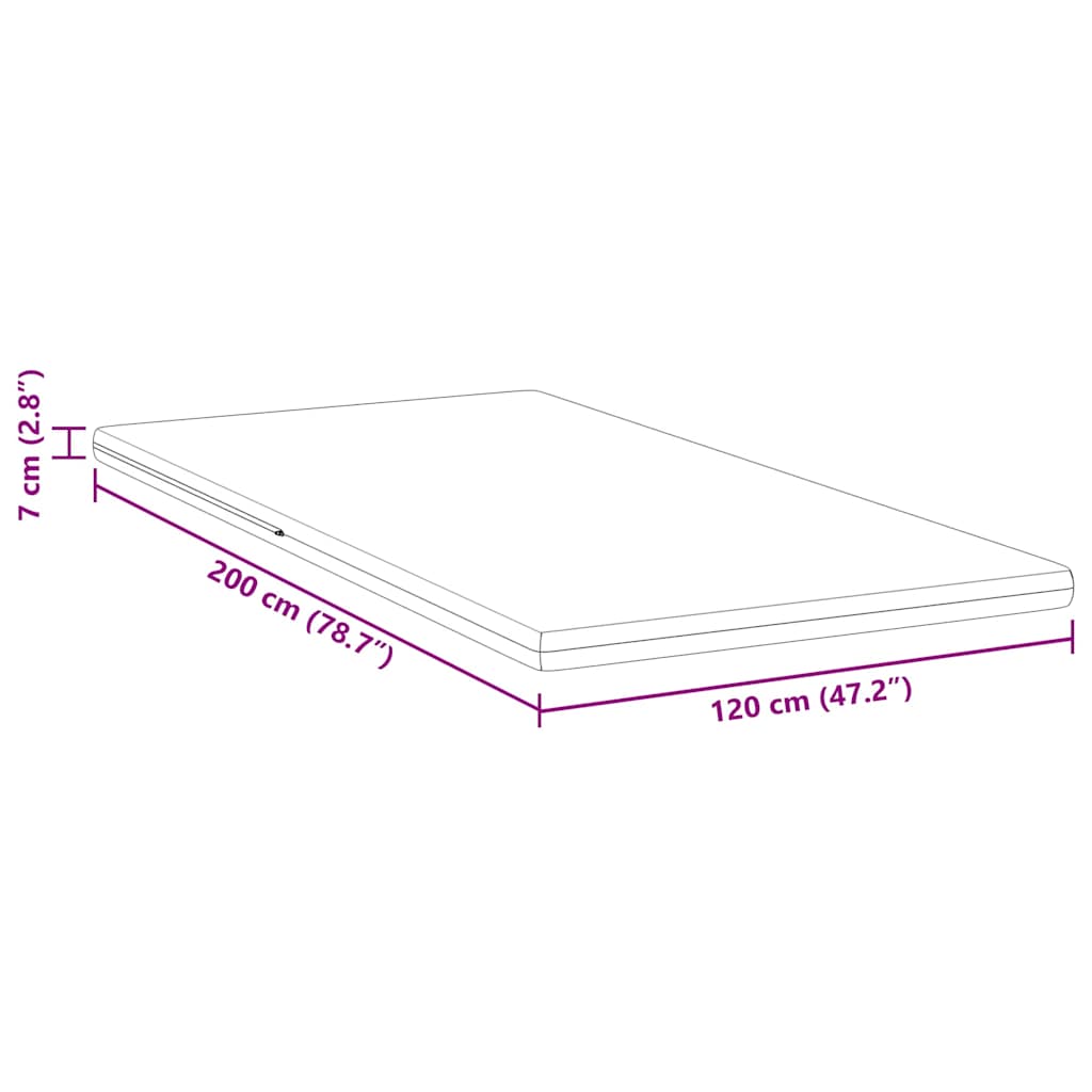 vidaXL Στρώμα επικάλυψης Λευκό 120 x 200 cm Ζακάρ ύφασμα