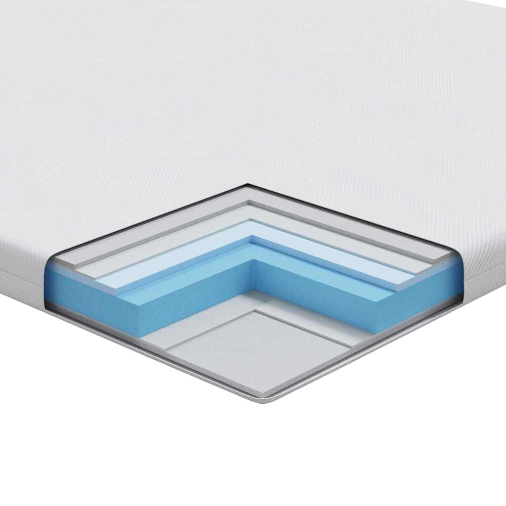 vidaXL Στρώμα επικάλυψης 140 x 190 cm Πάχος Ζακάρ ύφασμα Λευκό