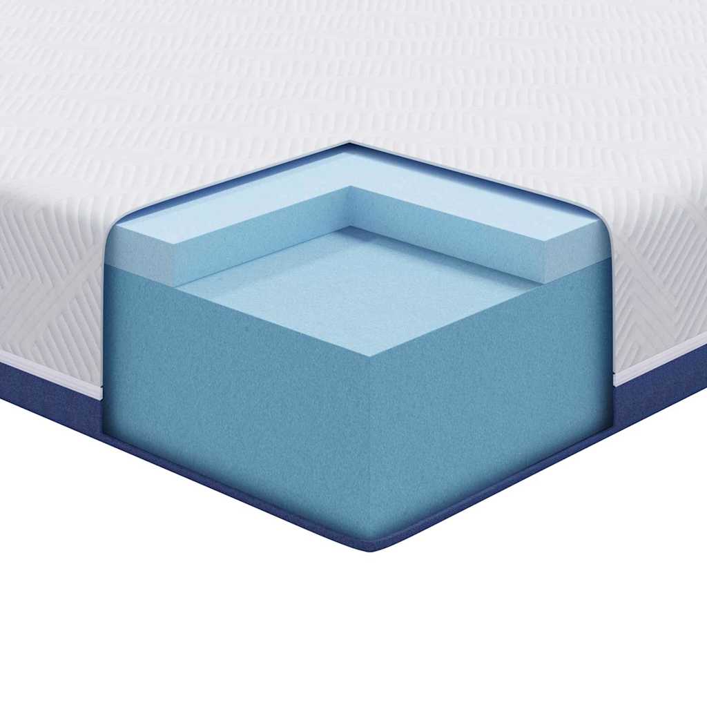 vidaXL Στρώμα Λευκό και Μπλε 160 x 200 cm Ζακάρ ύφασμα