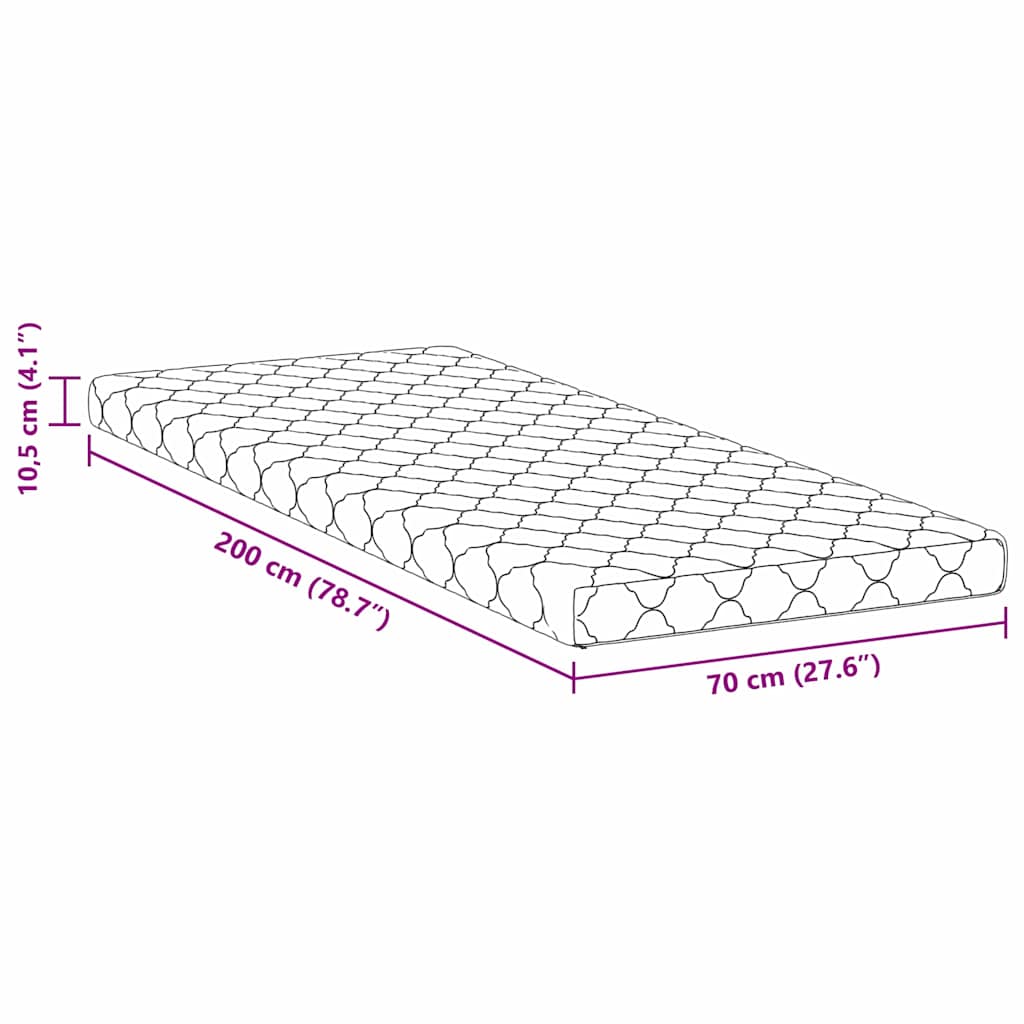 vidaXL Στρώμα Λευκό 70 x 200 cm Ζακάρ ύφασμα