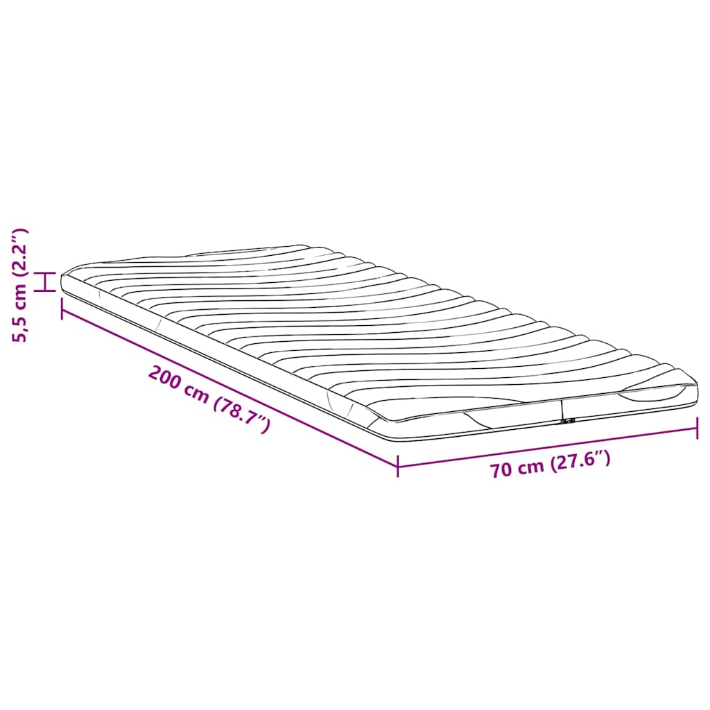 vidaXL Στρώματα Λευκό 70 x 200 cm Λάτεξ
