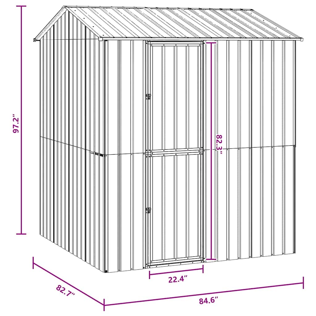 vidaXL Κλουβί Πουλιών Γκρι Άνθρακας 210x215x247 εκ Ατσάλι