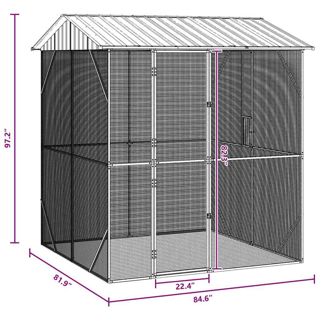 Ανοιχτό πουλώντας στη vidaXL ανοιχτήρι πουλιών ανθρακί 210x227x247 εκ. χάλυβα