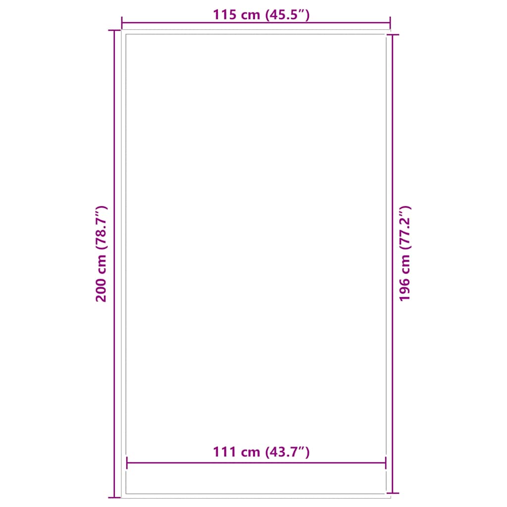 vidaXL Πατάκι Πόρτας Ανθρακί 115x200 εκ.