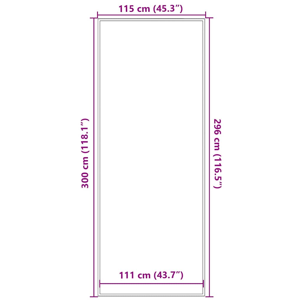 vidaXL Πατάκι Εισόδου Μαύρο 115 x 300 εκ.