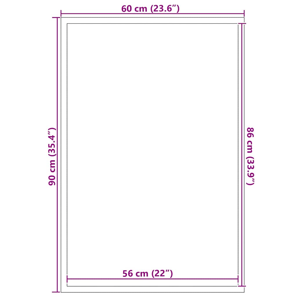 vidaXL Χαλάκι Εξώπορτας Μαύρο 60 x 90 cm Πολυπροπυλένιο