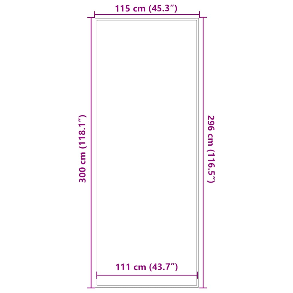 vidaXL Πατάκι Εισόδου Ριγέ Μαύρο και Γκρι 115 x 300 εκ.